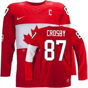 Olympic Hockey Kanada Team #87 Sidney Crosby Authentic Punainen Vieras 2014 C Patch